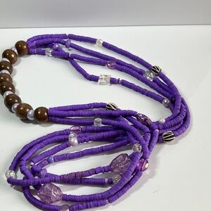 Purple Beaded Necklace pullover necklace